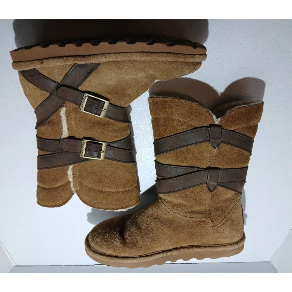 BearPaw Shelby 2012W Hickory II Women's Size 6 Wool Sheep‎ Skin #1398